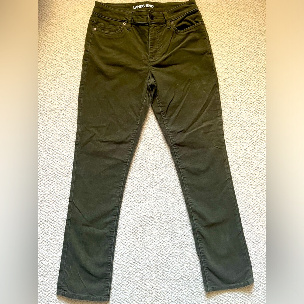Lands End Corduroy Pants, Size 4, Olive